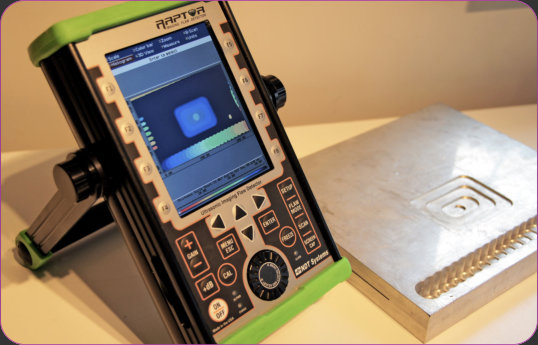 NDT Systems Raptor Imaging Ultrasonic Flaw Detector in action