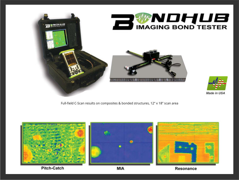 BondHub Imaging Bond Tester C-Scan Results from each mode.