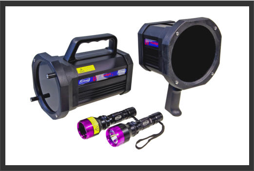 Labino a few of the range of UV Lights and torches