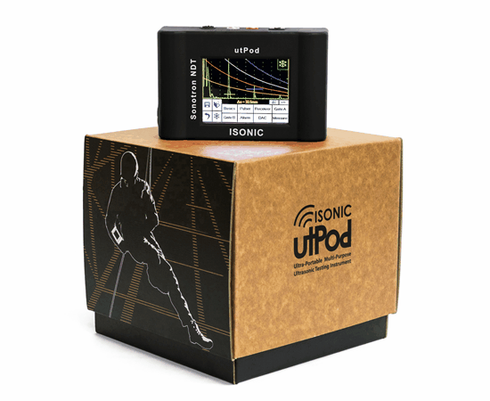 Sonotron ISonic utPod ultra portable ultrasonic flaw detector rotating in Black